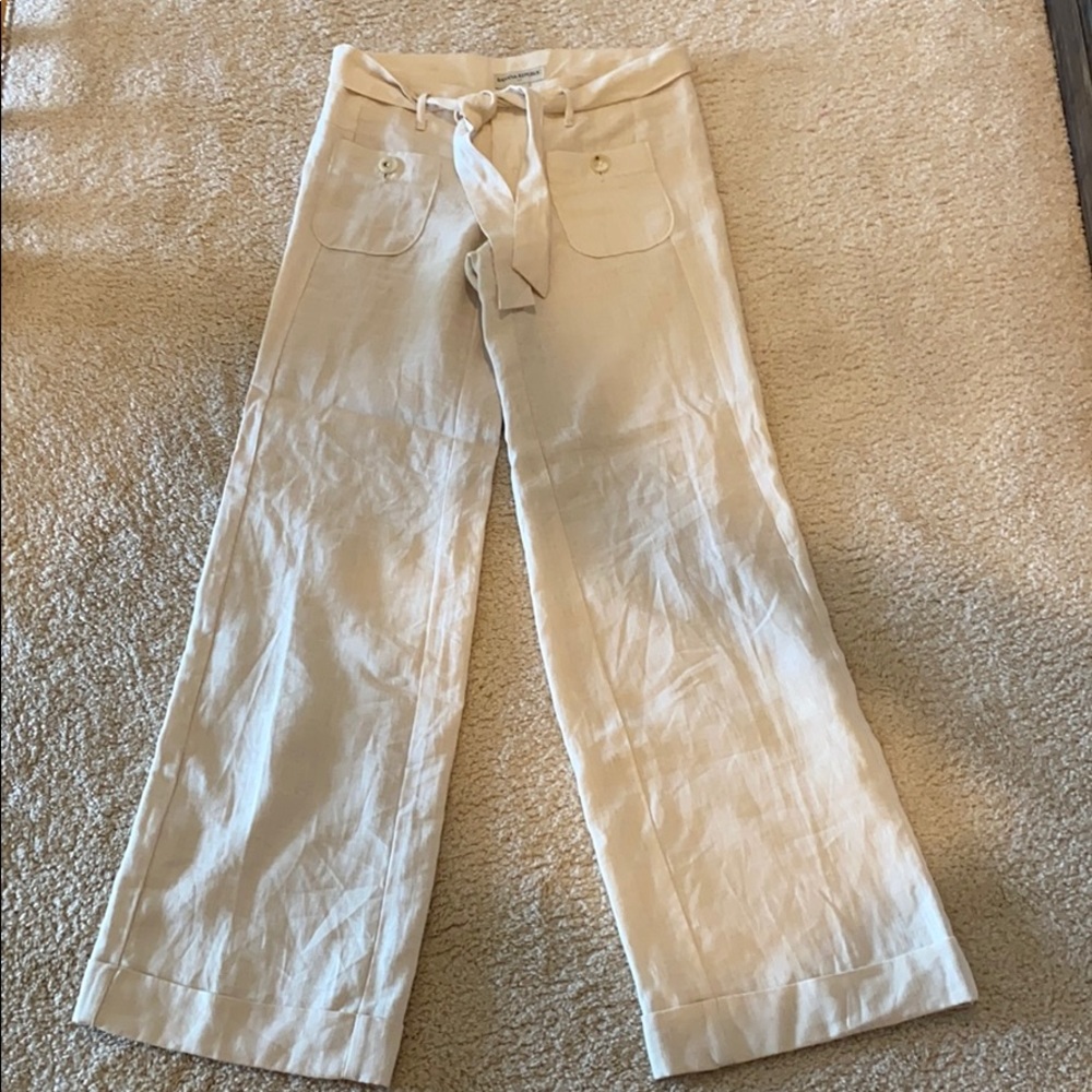 Banana republic lined linen wide leg pants